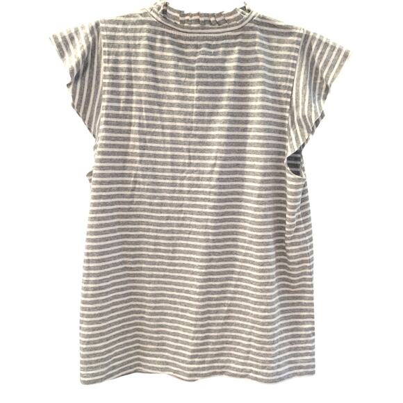 Grey State Mollie Tee NWT Grey White Striped XS S Basic Cotton Eco Friendly - Picture 2 of 5